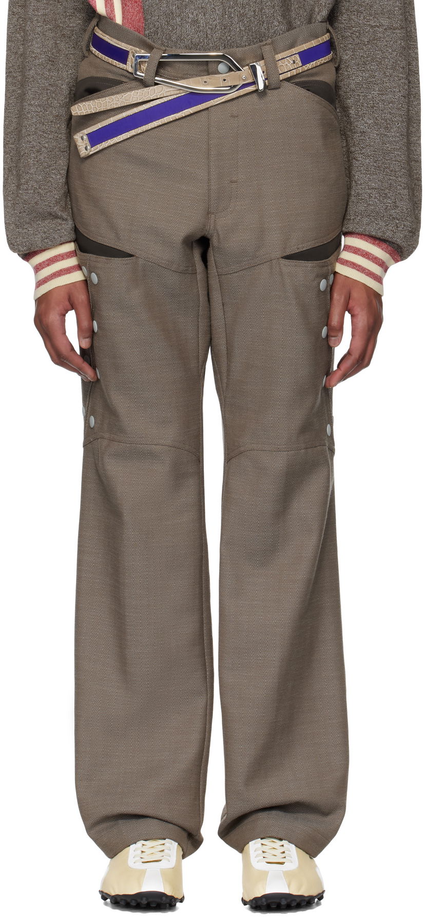 Hlače KIKO KOSTADINOV Kiko Kostadinov Inex Snap Trousers Smeđa | KKSS25T09-34