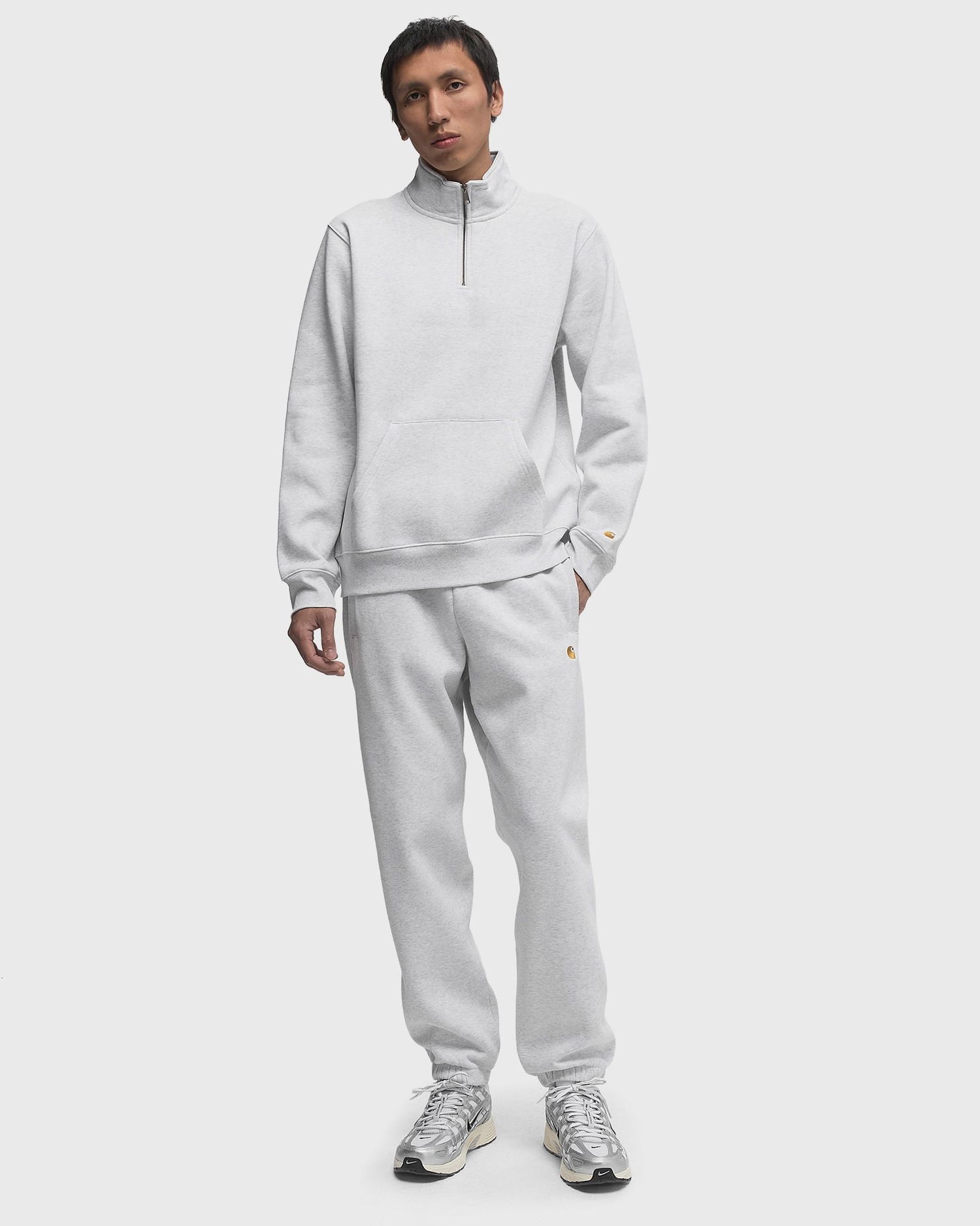 Dukserice Carhartt WIP Carhartt WIP Chase Half Zip Sweatshirt Siva | I033665_00J_XX, 1