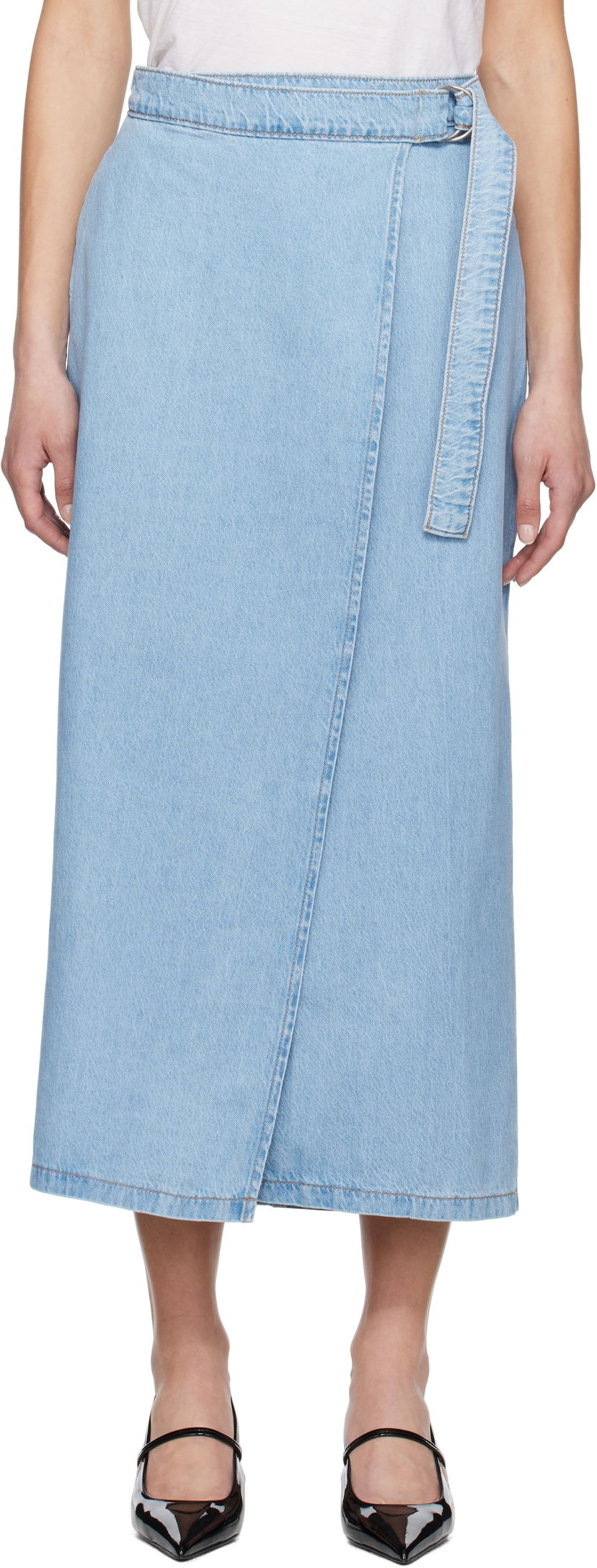 Suknja Levi's Column Wrap Denim Maxi Skirt Plava | 001VG-0000