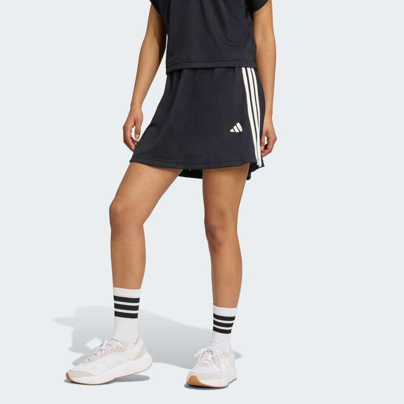 Suknja adidas Performance Stadium 3-Stripes Tennis Inspired Jacquard Skirt Crna | JL7171