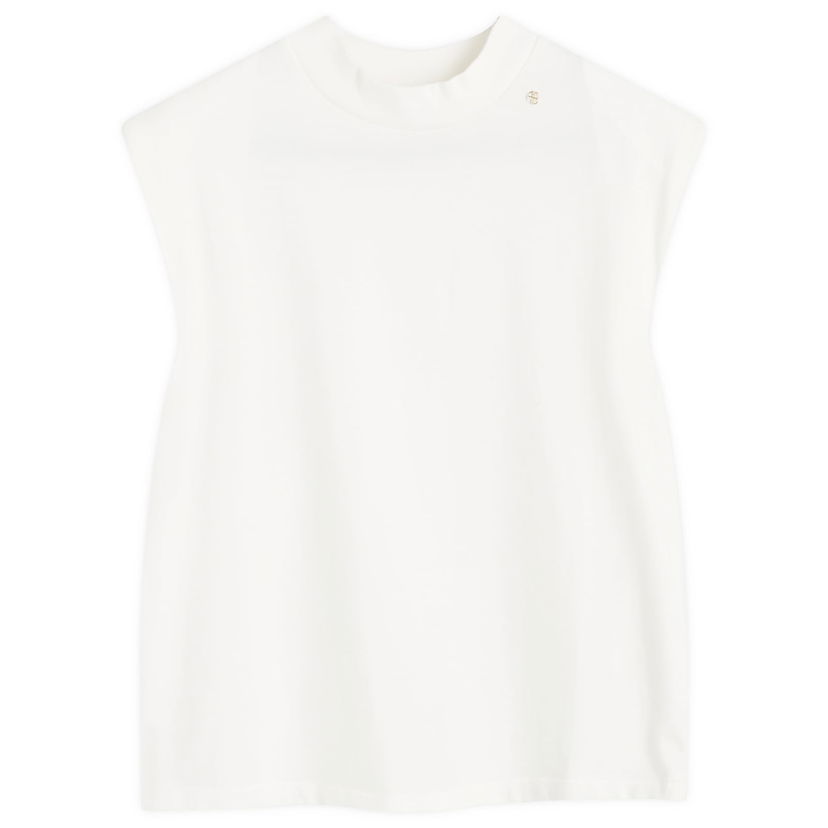 Majica bez rukava Anine Bing Sleeveless Mock Neck T-Shirt Bijela | A-08-10035-IVY1