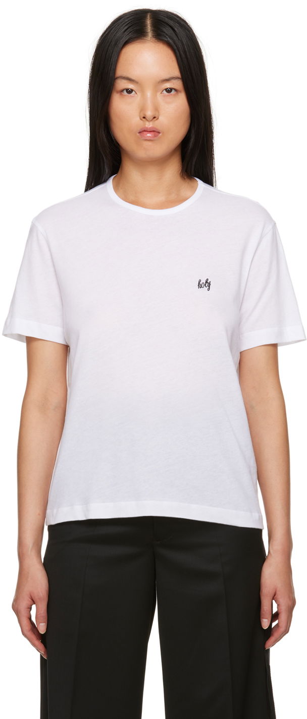 Majica kratkih rukava Ann Demeulemeester Dagmar Embroidered Logo T-Shirt Bijela | 2302-W-JTS02-23-FA206-001