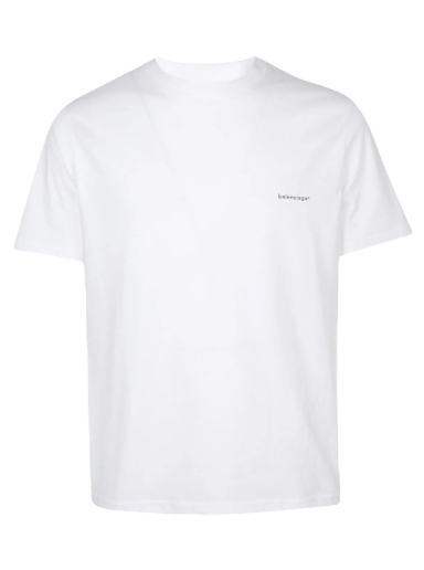 Majica kratkih rukava Balenciaga Small Logo Print Regular Fit Cotton T-Shirt Bijela | 556151TYK289000