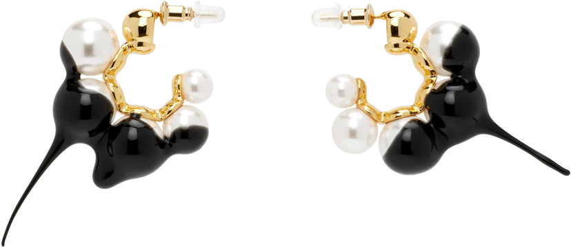 Naušnice Ottolinger Ottolinger Dipped Pearl Mini Hoop Earrings Bijela | 125-902825-02