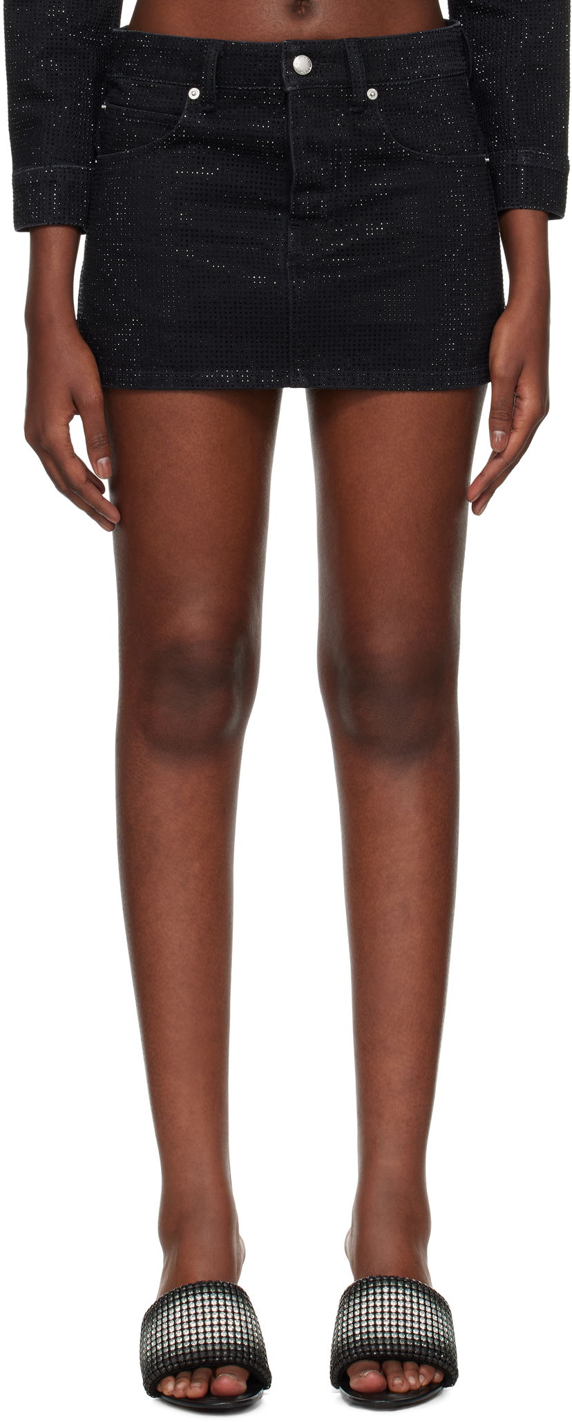 Suknja Alexander Wang Denim Mini Skirt Crna | 1WC4245432