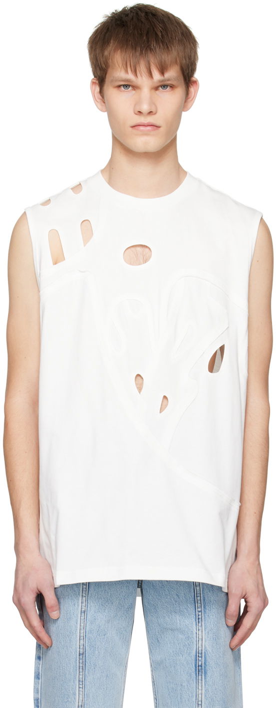 Majica bez rukava Feng Chen Wang Feng Chen Wang Cutout Tank Top Bijela | FUS15VS01