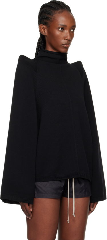Džemper Rick Owens Concordians Con Ribbed Knit Structured Shoulder Turtleneck Siva | RO02E4657 KWVLH, 4