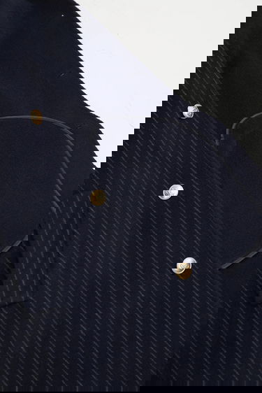 Kaputi Drôle de Monsieur Le Manteau Pinstripes Coat with White Collar Tamnoplava | I.CT143.WO041, 8