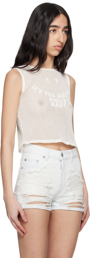 Majica bez rukava Maison Margiela MM6 Maison Margiela Cotton Mesh Tank Top Bijela | S62NL0052 M20111, 1
