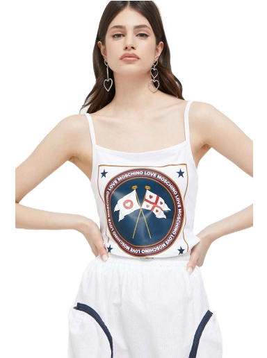Majica bez rukava Moschino Love Tank Top Bijela | W.4.H89.01.E.1951