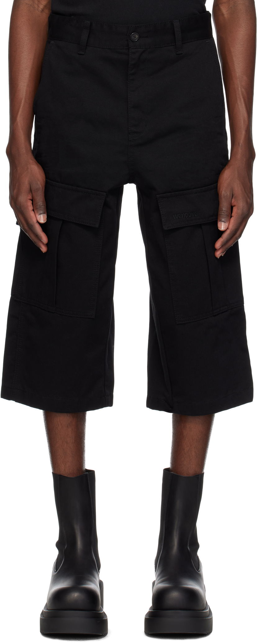 Kratke hlače We11done We11done Chino Cargo Shorts Crna | WD-PT0-25-226-M-BK