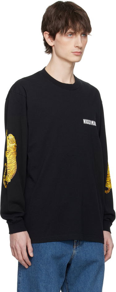 Majica kratkih rukava WACKO MARIA Wacko Maria Washed Tiger Print Crew Neck Longsleeve T-Shirt Crna | 25SS-WMT-LT03, 1