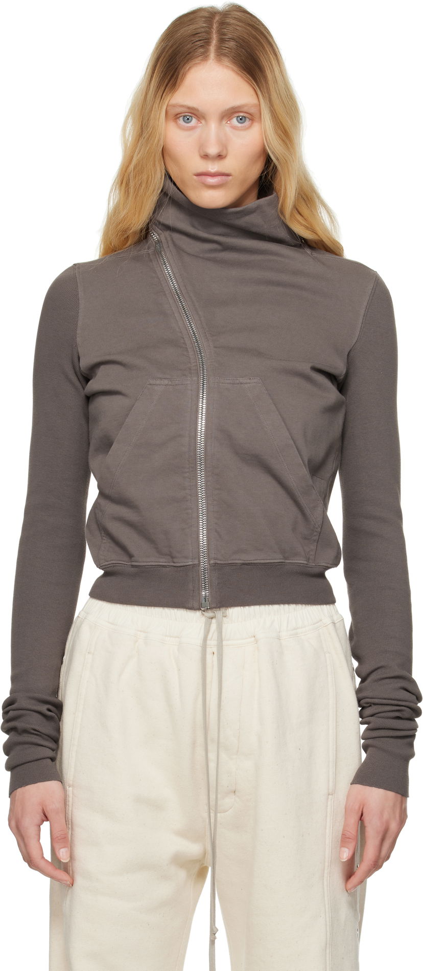 Dukserice Rick Owens Rick Owens DRKSHDW Hollywood Mountain Sweatshirt Siva | DS01E3239 RIG