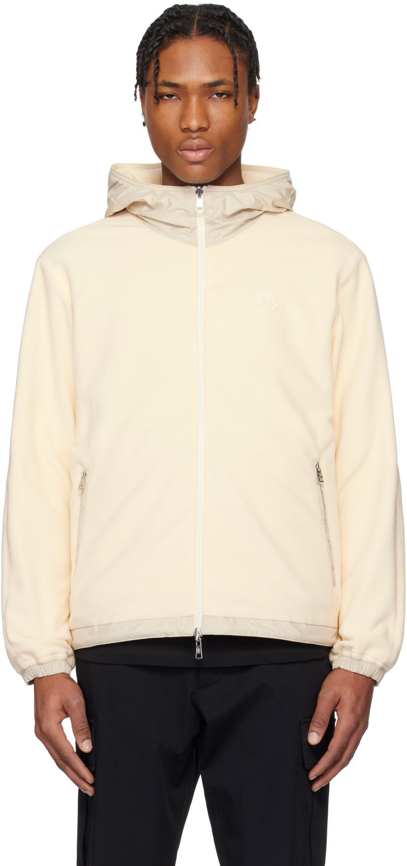 Dukserice Moncler Moncler Fleece Zip-Up Reversible Hoodie Bež | K10918G0002180093