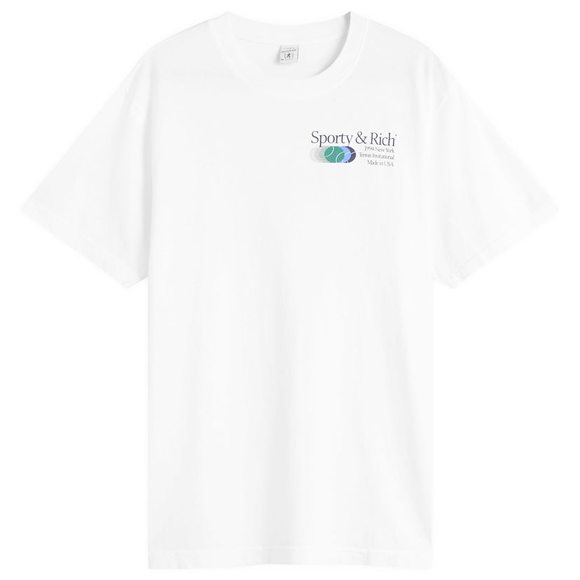 Majica kratkih rukava Sporty & Rich Sporty & Rich Invitational T-Shirt, Size Large Bijela | TO043621168WH01