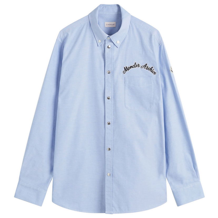 Košulja Moncler Oxford Cotton Shirt With Logo Patch Plava | 2F000-06-20838-701