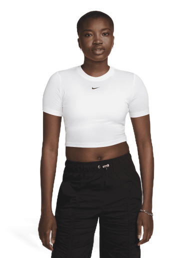Crop top Nike Essential Slim Crop Swoosh Tee Bijela | FB2873-100