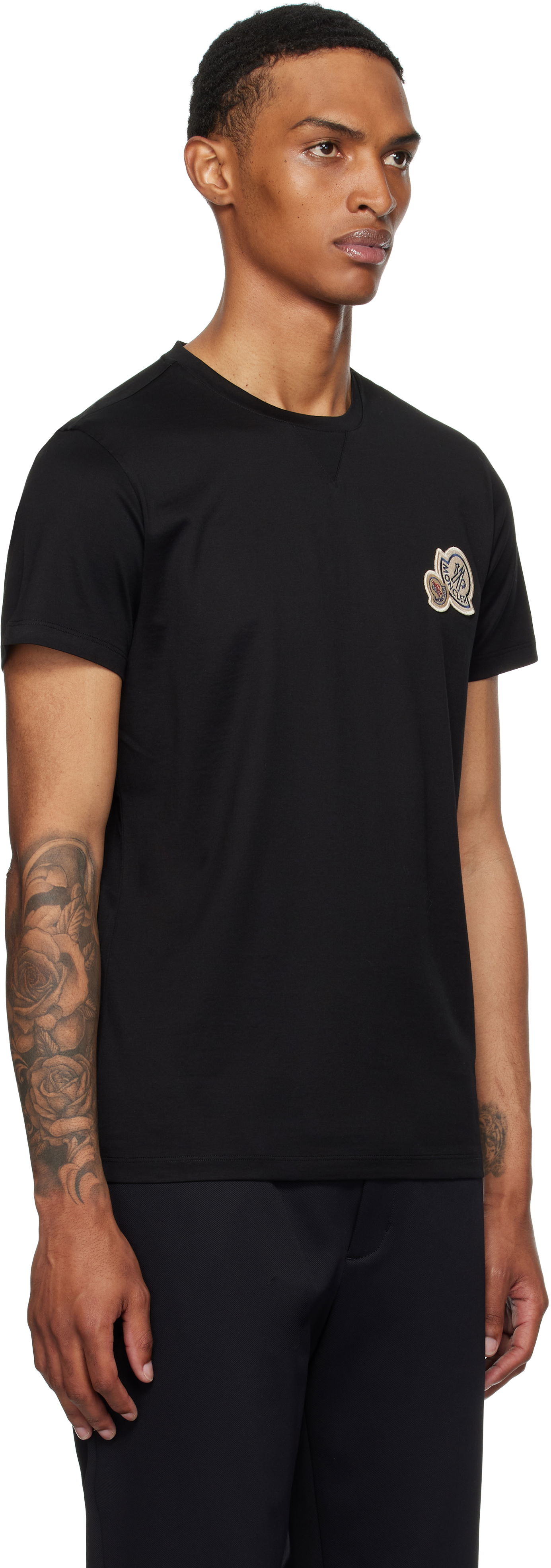 Majica kratkih rukava Moncler Moncler Double Logo Patch Cotton T-Shirt Crna | K20918C000358390Y, 1