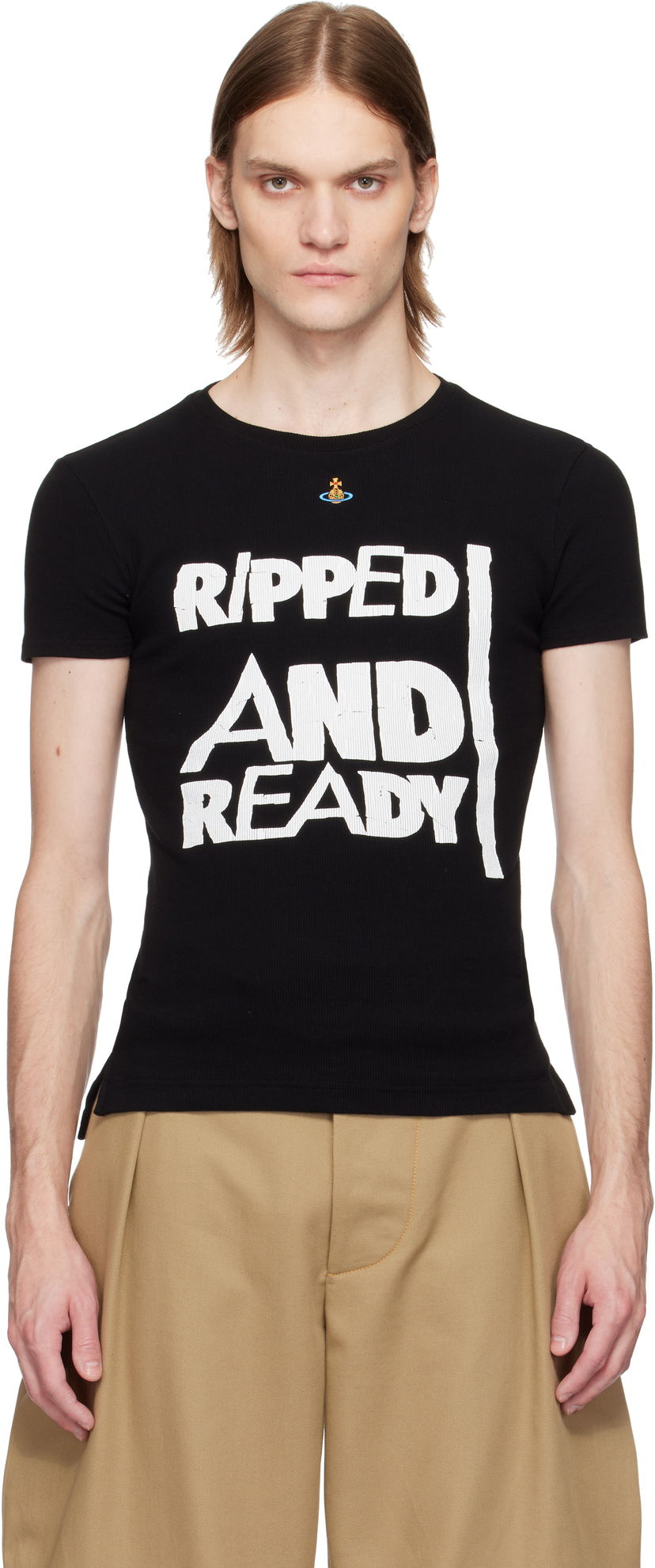 Majica kratkih rukava Vivienne Westwood Vivienne Westwood 'Ripped & Ready' T-Shirt Crna | 3G01003I-J009C-