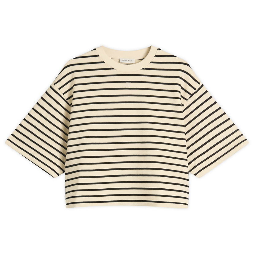 Crop top Anine Bing Anine Bing Myers Cropped Striped Tee Bež | A-08-11431-MTL69