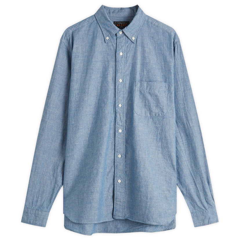 Košulja BEAMS Beams Plus Button Down Chambray Shirt, Size Small Plava | 3811-0246-139-70