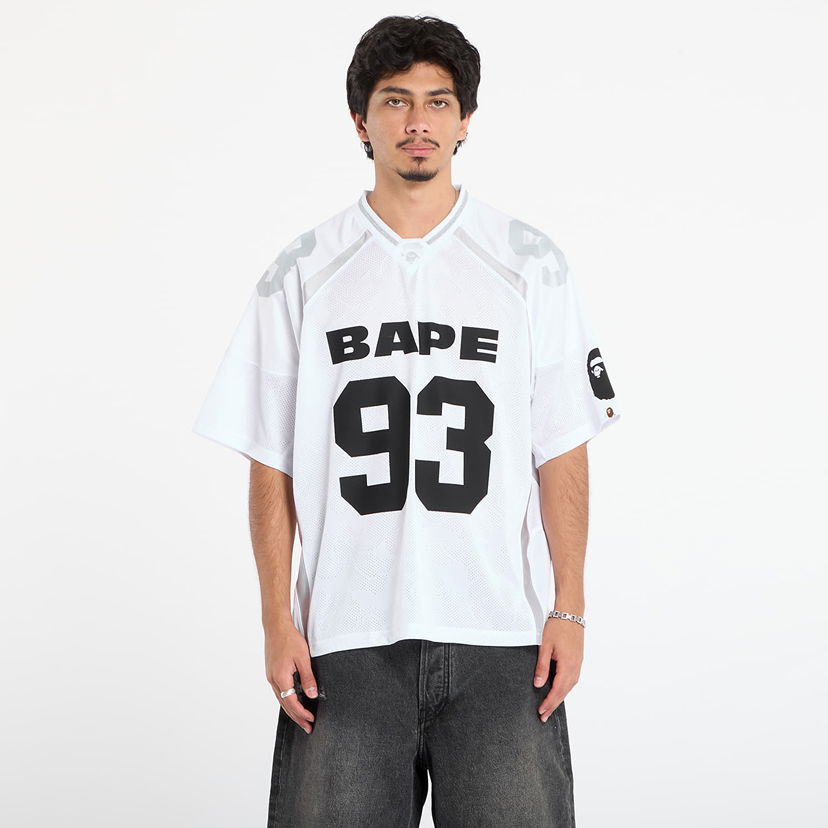 Dres BAPE Line Camo Jacquard Relaxed Fit Football Jersey Bijela | 001CSL801312MWHT