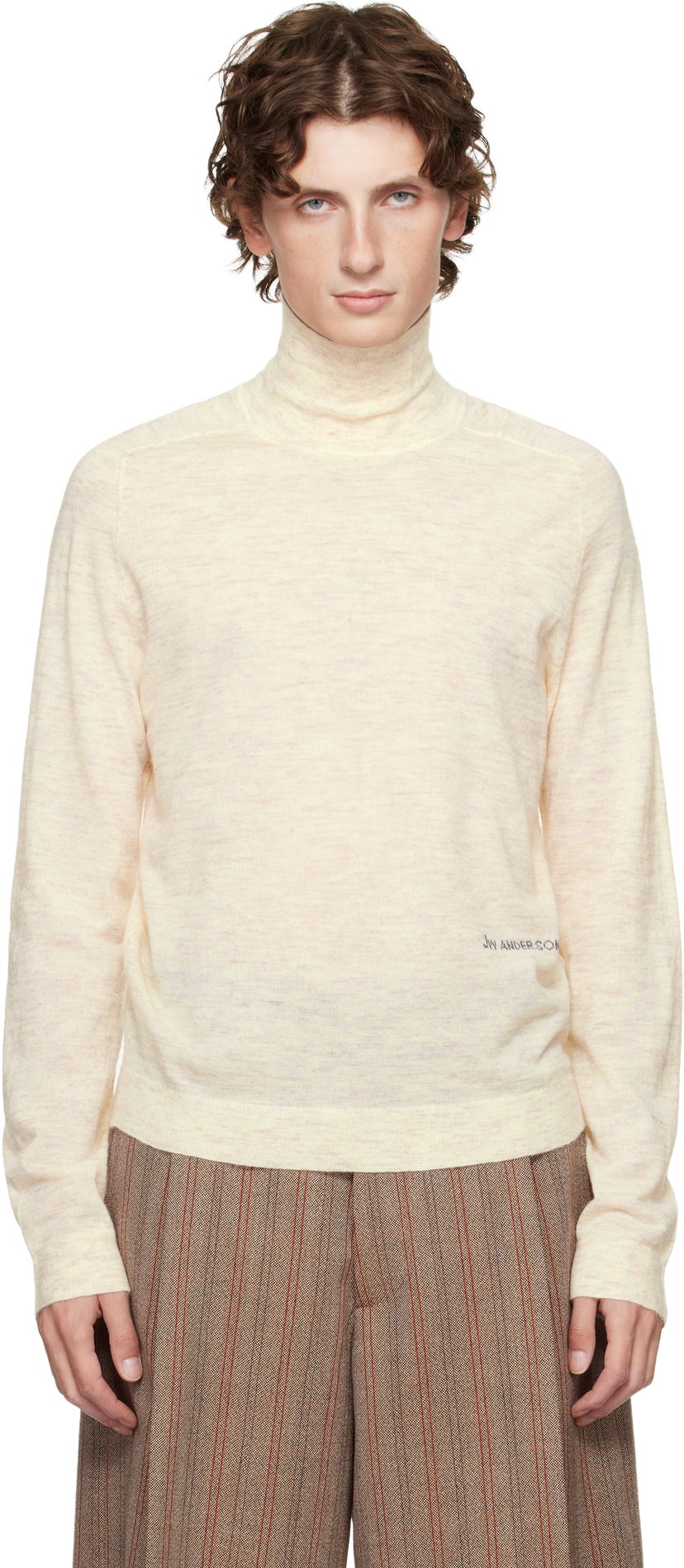 Džemper JW Anderson JW Anderson Logo Turtleneck Bež | KW1436-YN0444