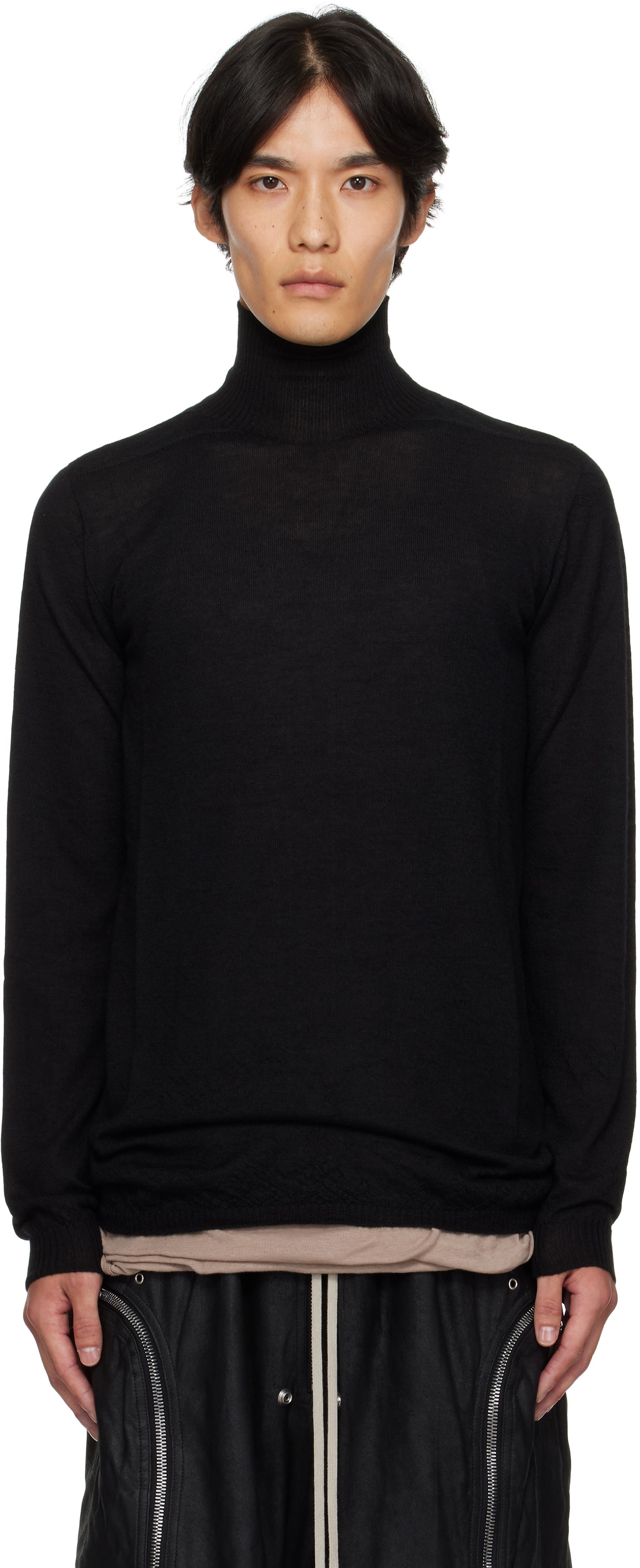 Džemper Rick Owens Rick Owens Concordians Level Turtleneck Sweater Crna | RU02E1624 WS, 0