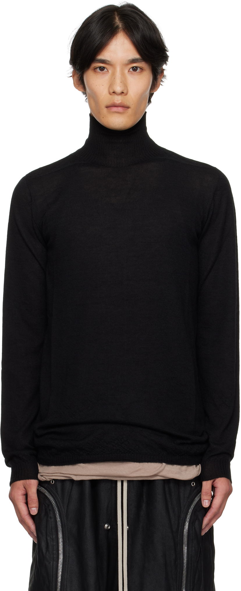 Džemper Rick Owens Rick Owens Concordians Level Turtleneck Sweater Crna | RU02E1624 WS