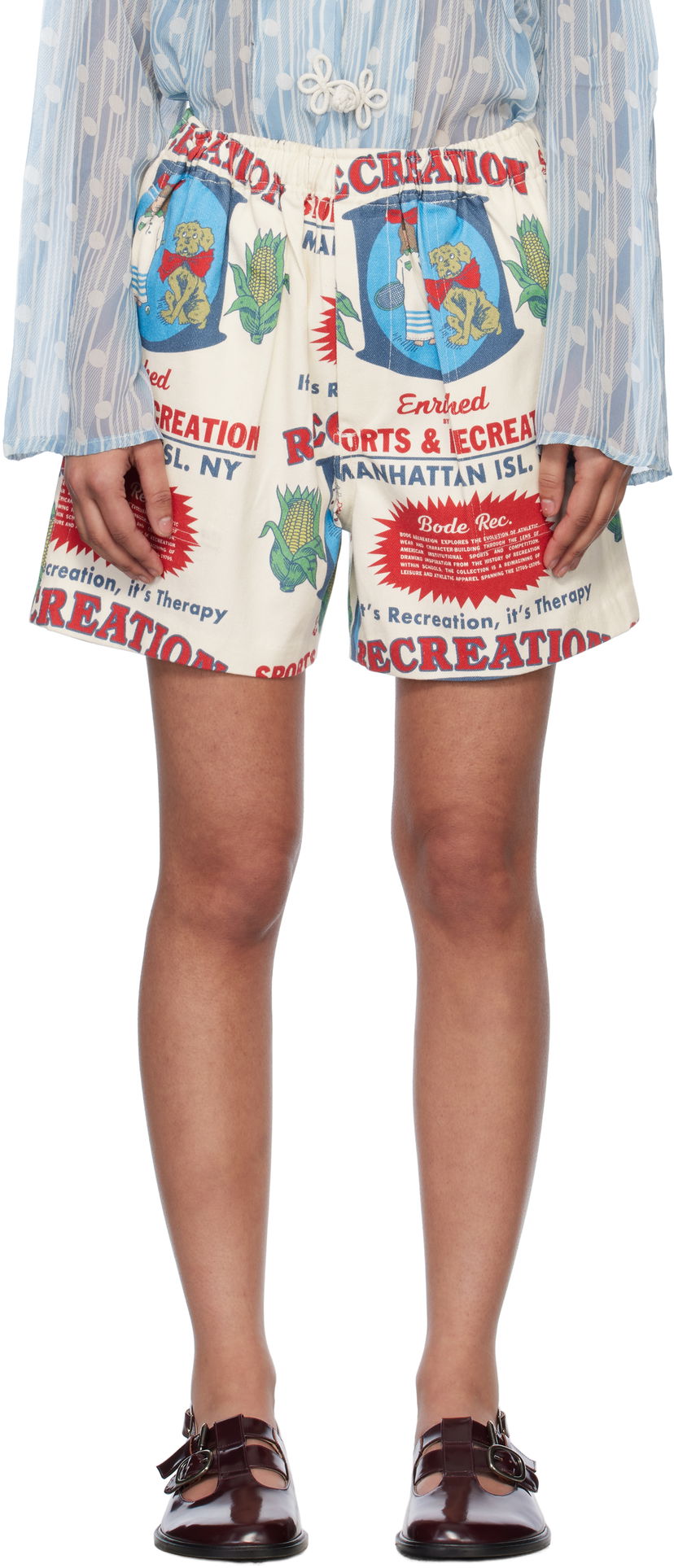 Kratke hlače Bode Bode Enrichment Print Shorts Bijela | MRS25BT045