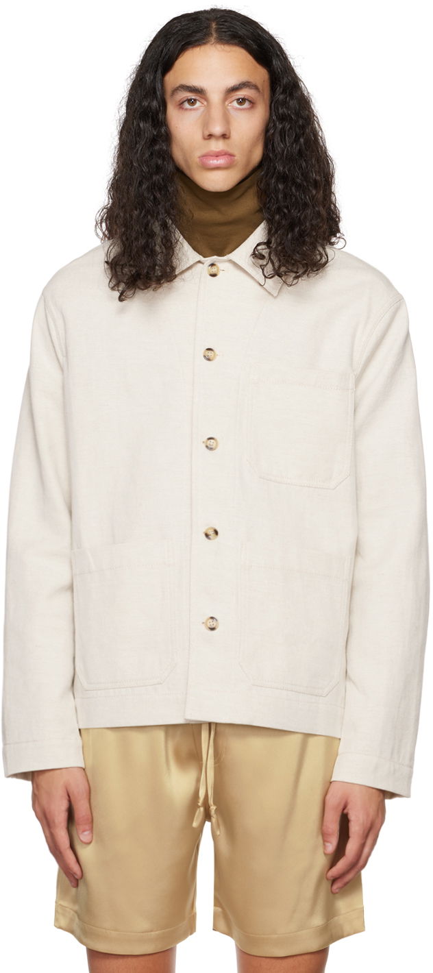 Jakna Nanushka Buttoned Workwear Jacket Bež | NM22PFOW01372