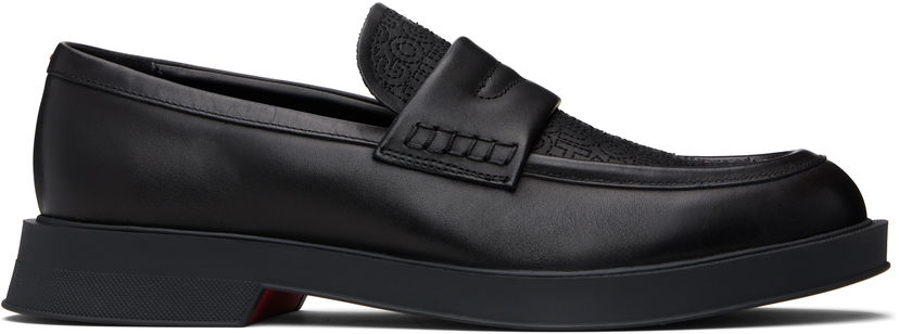 Tenisice i cipele BOSS Hugo Embroidered-Logo Loafers Crna | 50548486