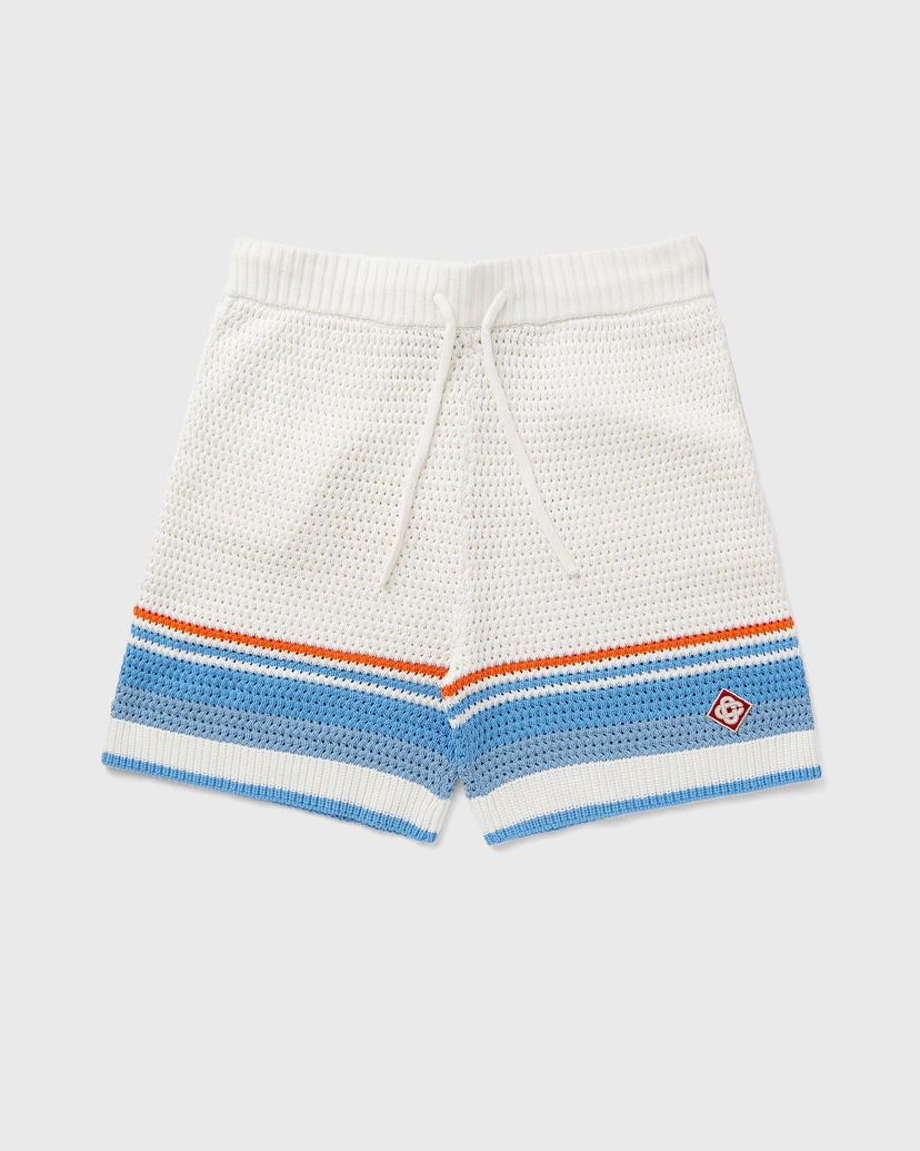 Kratke hlače Casablanca Crochet Knit Striped Lounge Shorts Bijela | MPF25-KW-1011-01