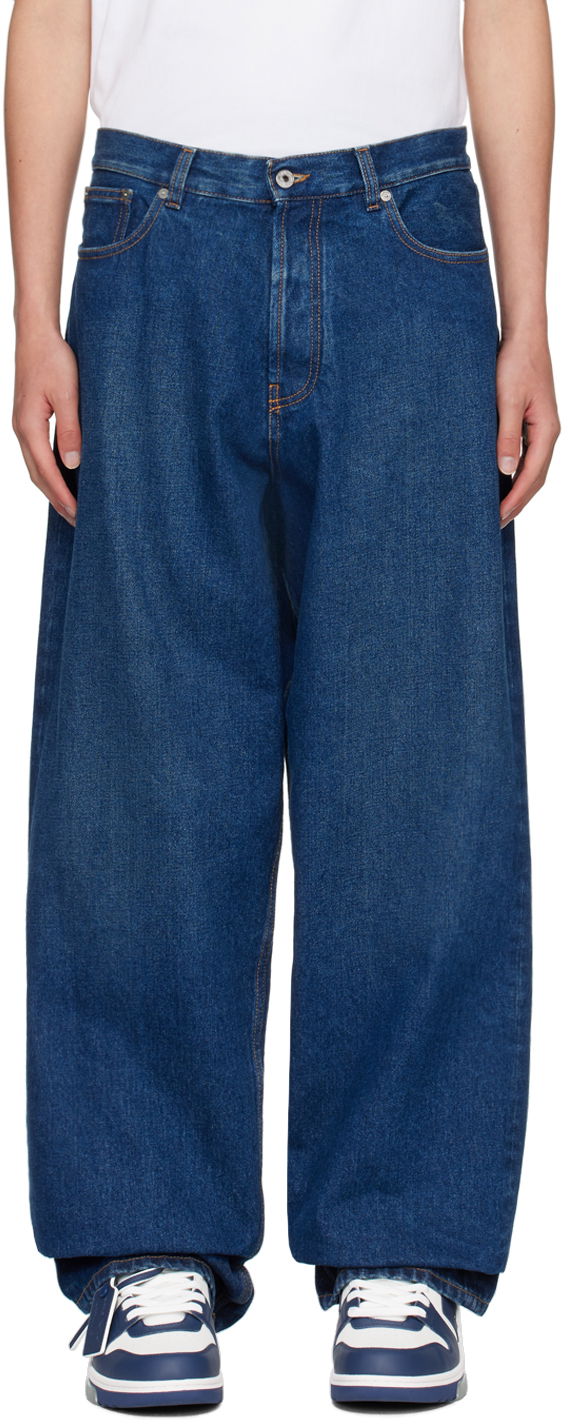 Jeans Off-White Off-White Loose Fit Jeans Plava | OMYA180C99DEN0024400