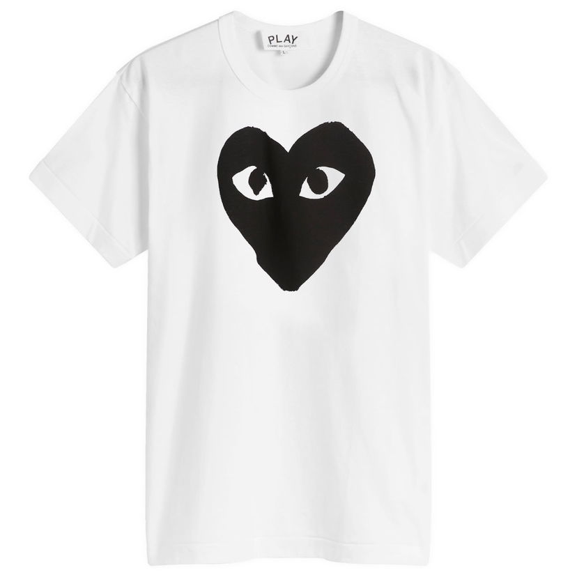 Majica kratkih rukava Comme des Garçons Play Logo Heart Print T-Shirt - White / Black Bijela | AX-T070-051-1