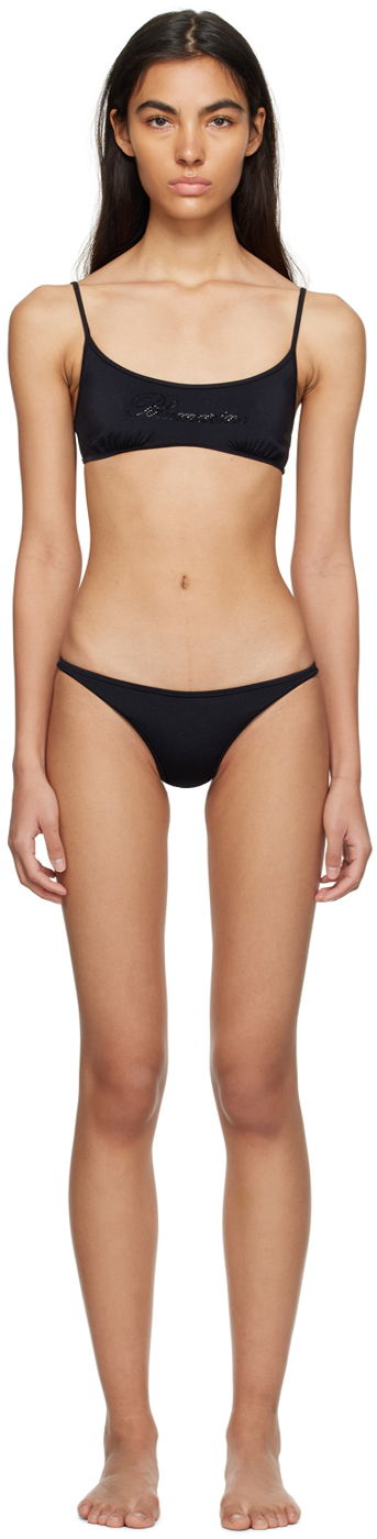 Kupaći kostimi Blumarine Rhinestone Bikini Crna | P322D012A