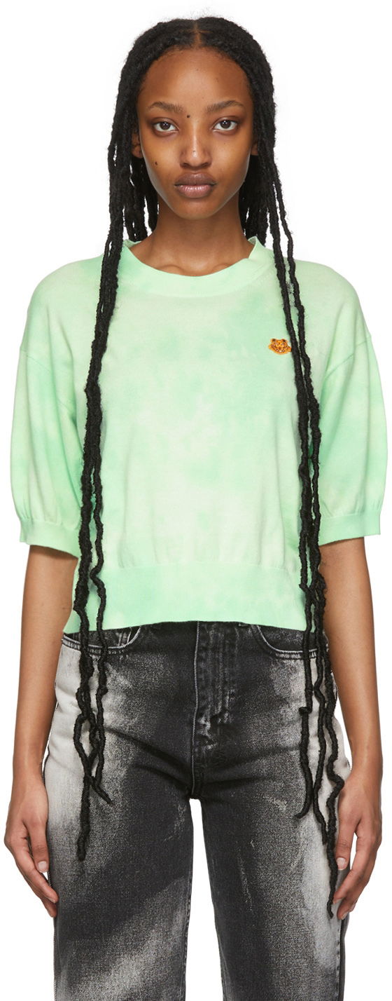 Majica kratkih rukava KENZO Tie-Dye Short Sleeve Sweater Zelena | FC52PU6883TF
