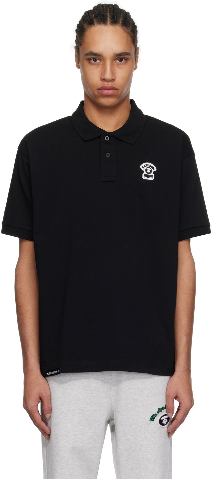 Polo majica AAPE by A Bathing Ape AAPE by A Bathing Ape Main Polo Crna | AAPPOM1662XXNBKX