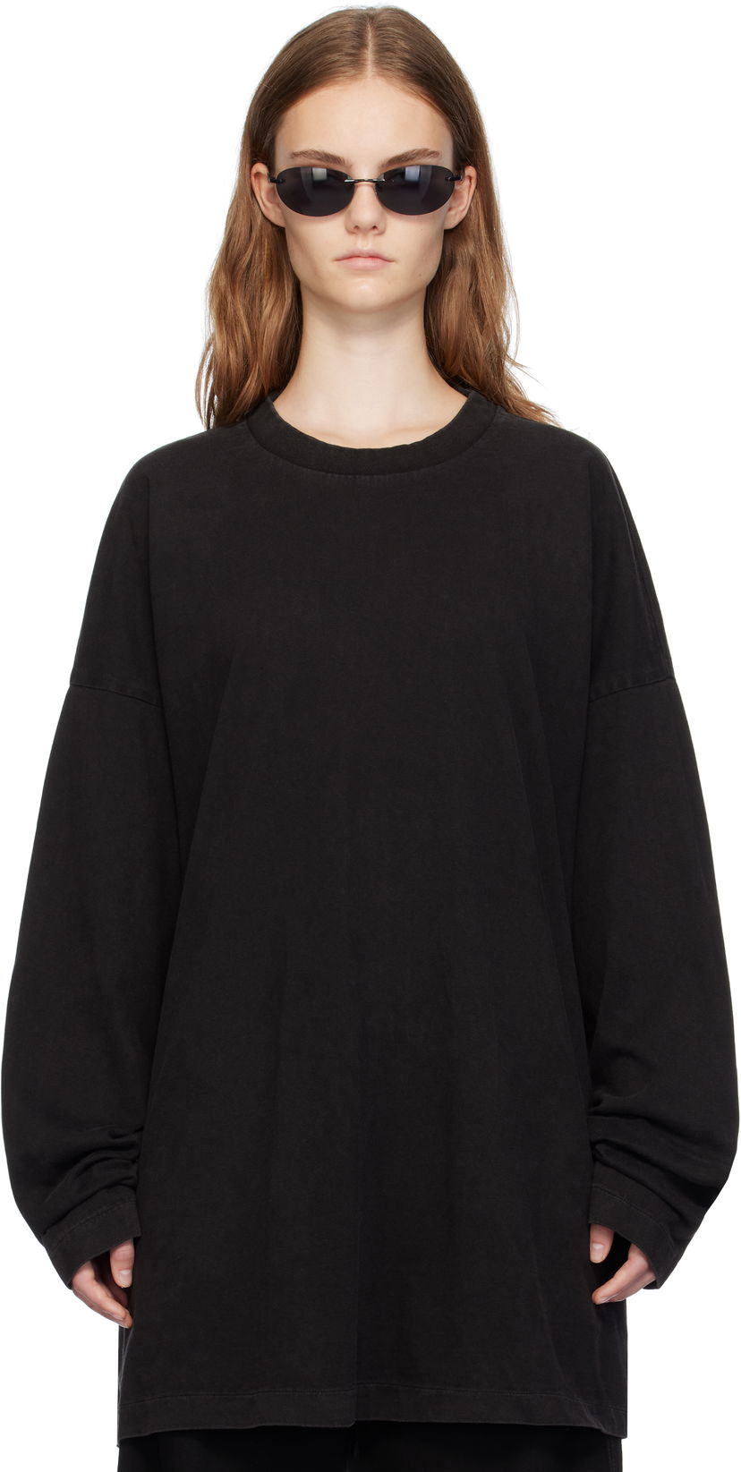 Majica kratkih rukava Fear of God Long Sleeve Cotton T-Shirt Crna | FG24FW50-10171HWJ