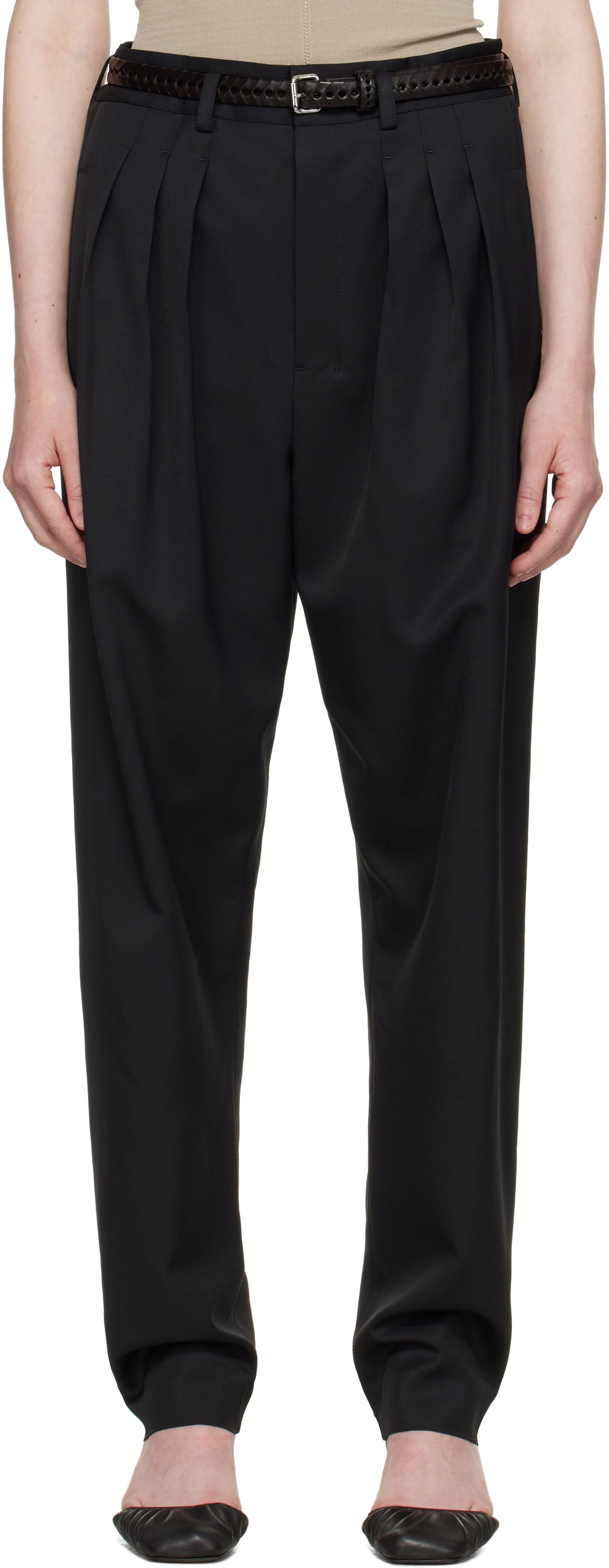 Hlače LEMAIRE Lemaire Pleated Tailored Trousers Crna | PA1178 LF1362, 0