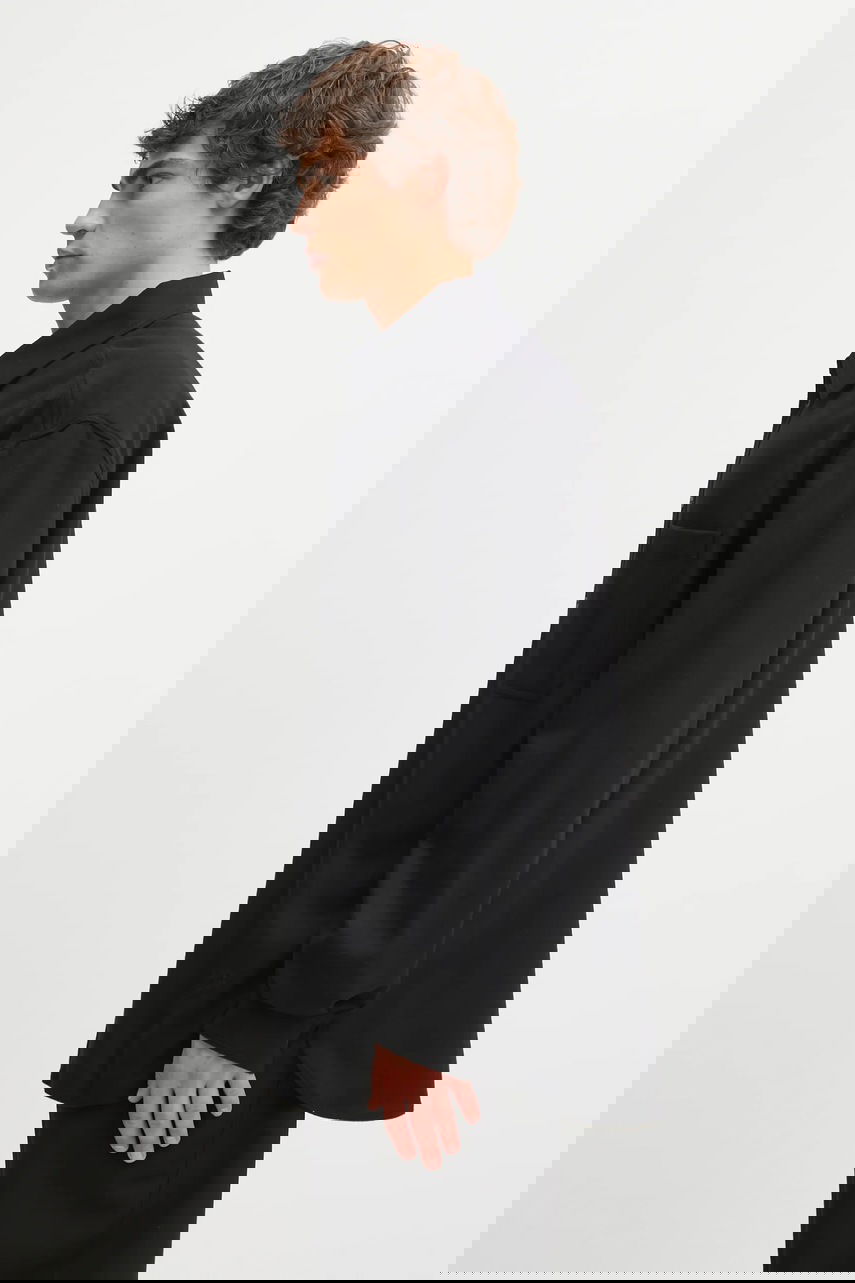 Košulja MAISON KITSUNÉ Handwriting Oversized Wool Shirt with Classic Collar Crna | PM00427WT3017, 1