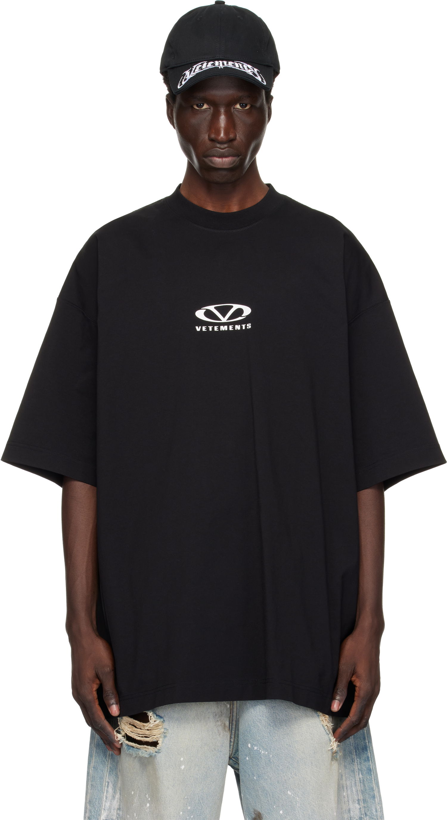 Majica kratkih rukava VETEMENTS Oval Logo Oversized T-Shirt Crna | UA66TR605BW, 0
