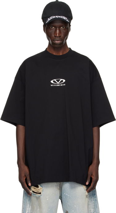 Majica kratkih rukava VETEMENTS Oval Logo Oversized T-Shirt Crna | UA66TR605BW, 0