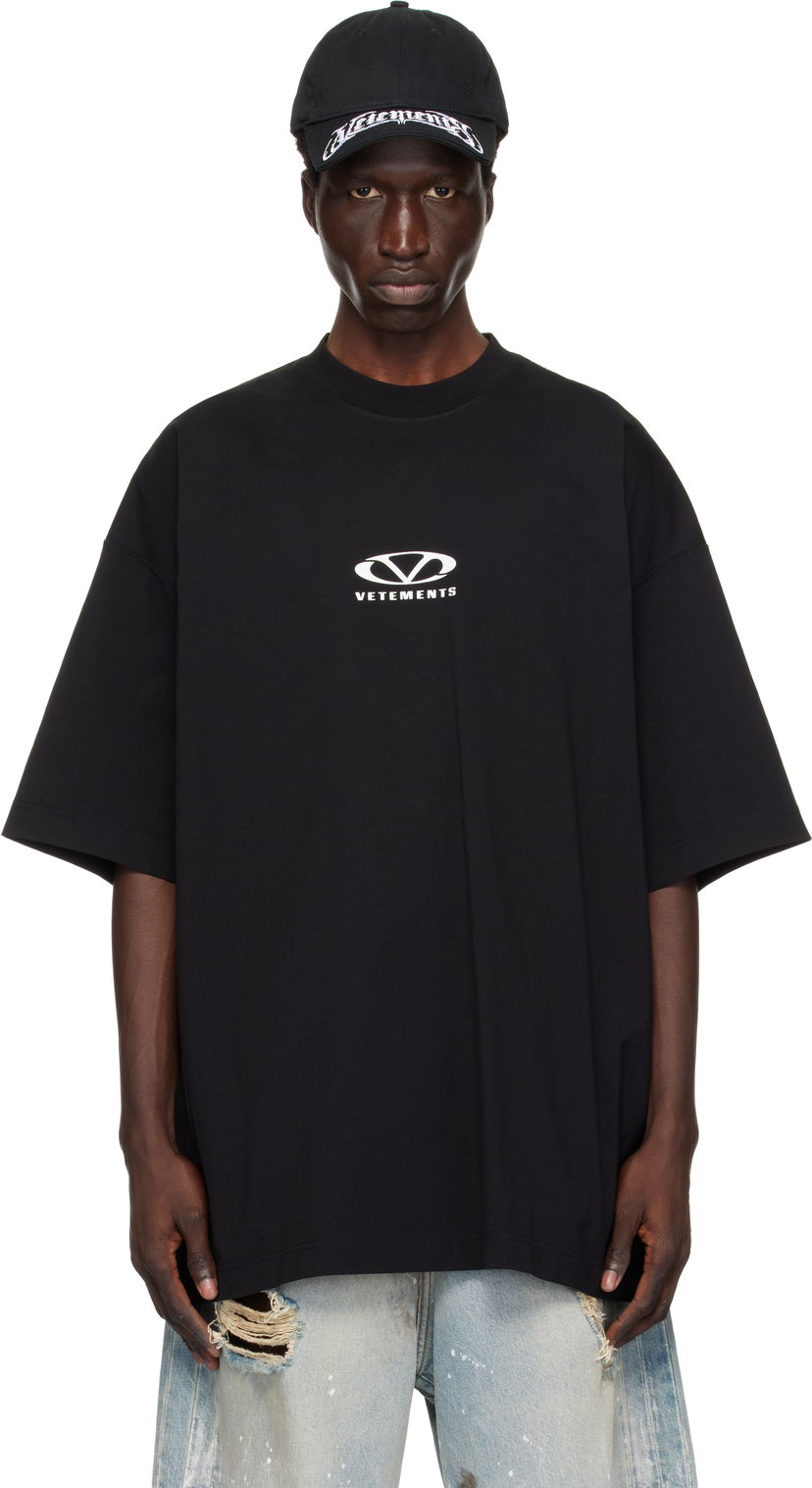 Majica kratkih rukava VETEMENTS Oval Logo Oversized T-Shirt Crna | UA66TR605BW