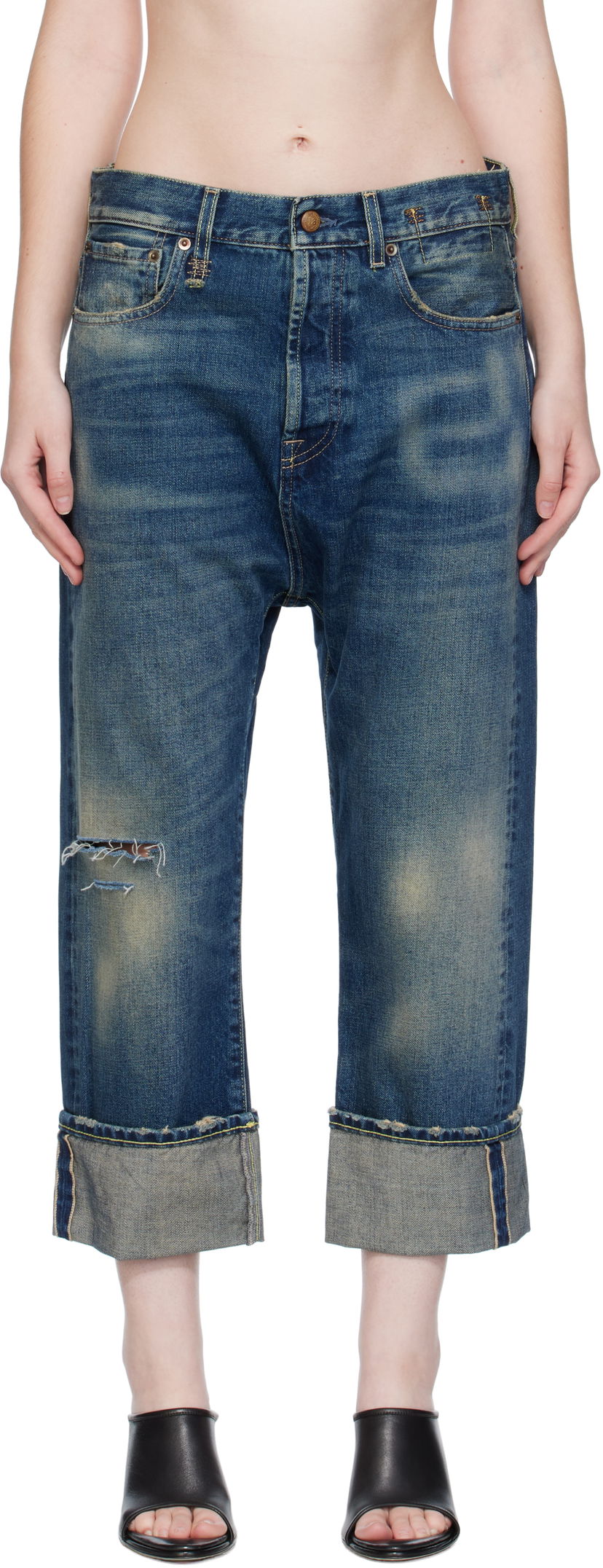 Jeans R13 R13 Cuffed Tailored Drop Cropped Jeans Plava | R13WD194-D341C