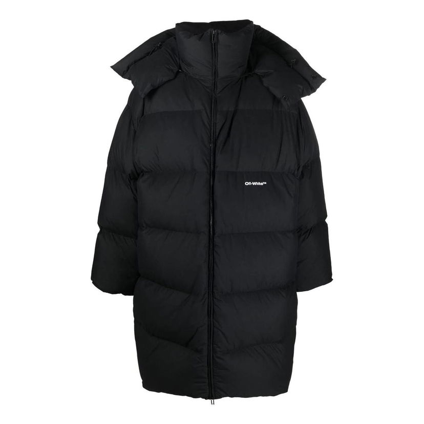 Pernata jakna Off-White Off-White Padded Hooded Coat Crna | OMED051F22FAB0011001