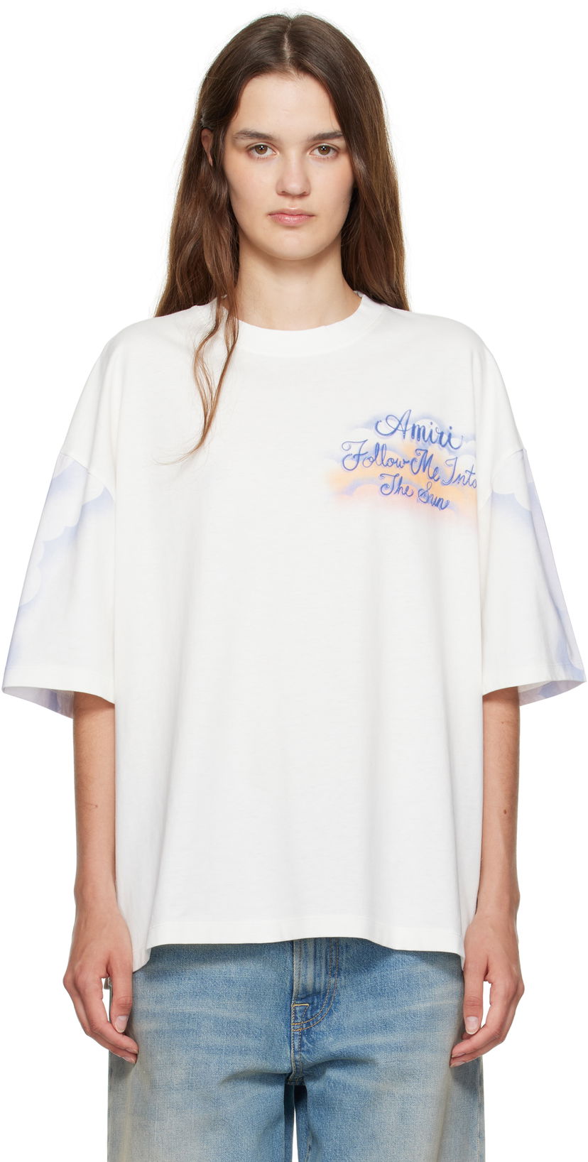 Majica kratkih rukava AMIRI AMIRI 'Follow Me' Oversized T-Shirt Bijela | AWJYTE1070