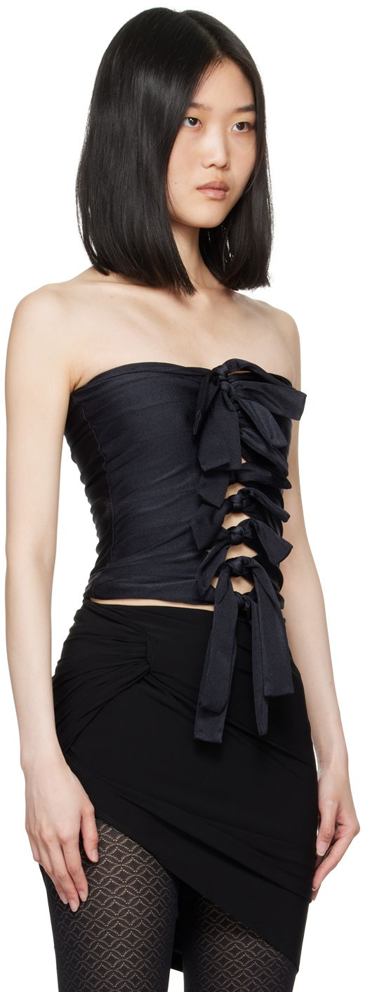 Majica bez rukava Coperni Coperni Knotted Gala Tube Top Crna | COPT57BIS545, 1