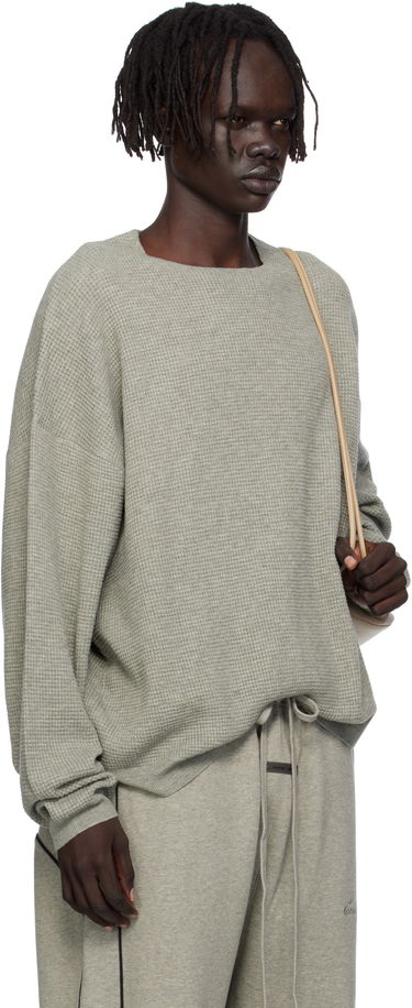 Dukserice Fear of God Fear of God ESSENTIALS Waffle Long Sleeve Crewneck Sweatshirt Siva | 192SP256165F, 1