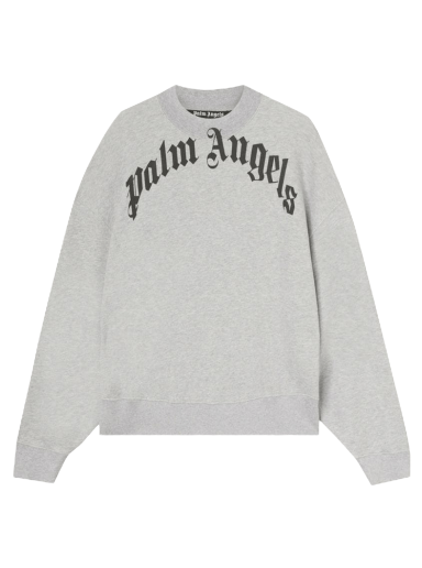 Dukserice Palm Angels Curved Logo Crew Sweat Siva | PMBA026C99FLE0010910